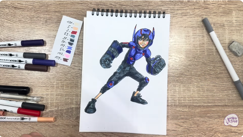 Рисуем Хиро Хамада из "Город Героев"