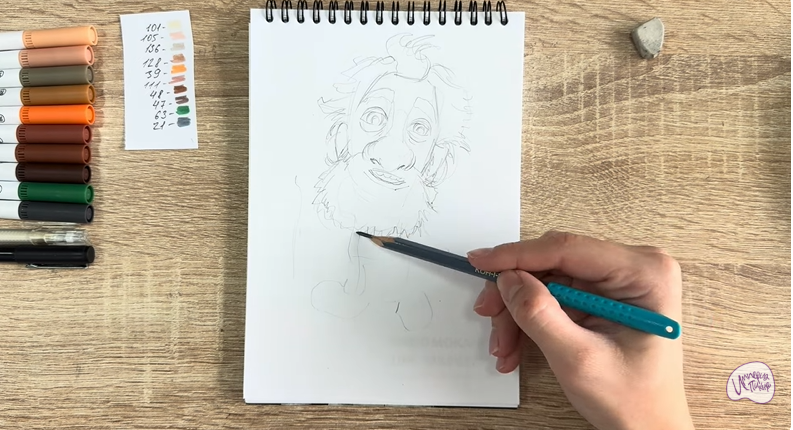 Рисуем Нафаня из фильма "Домовёнок Кузя"