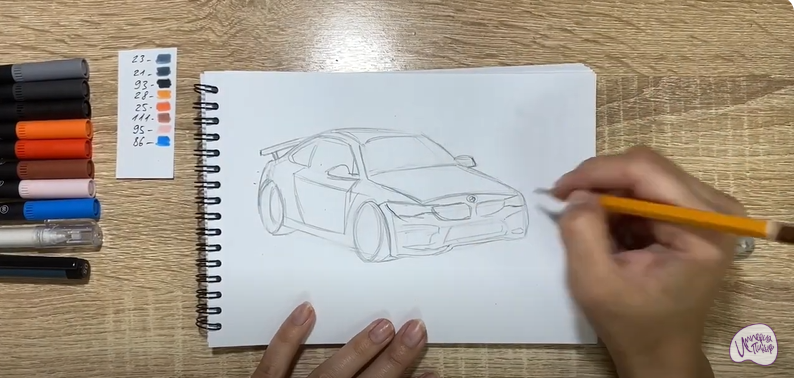 Рисуем Машина марки "БМВ"