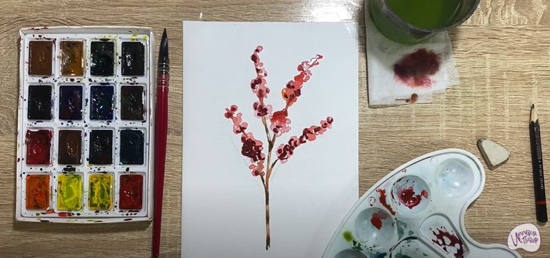 Рисуем Цветок "Илекс"