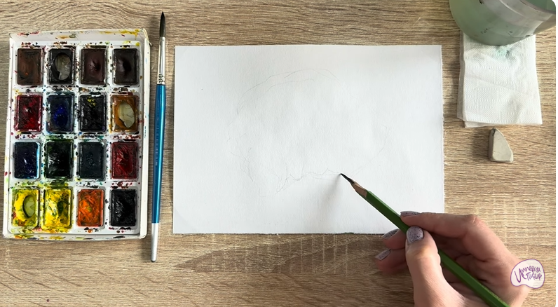 Рисуем Рамария жёлтая