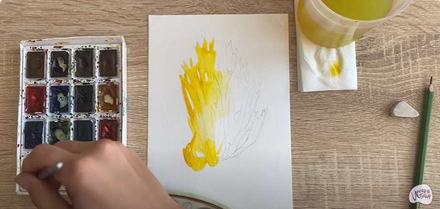 Рисуем Рогатик жёлтый