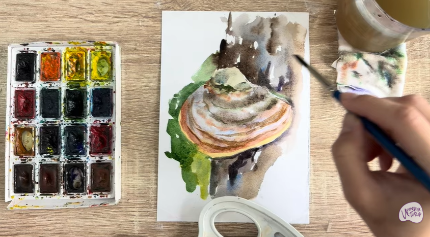 Рисуем Гриб трутовик