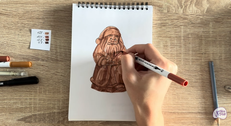 Рисуем Шоколадный Дед Мороз