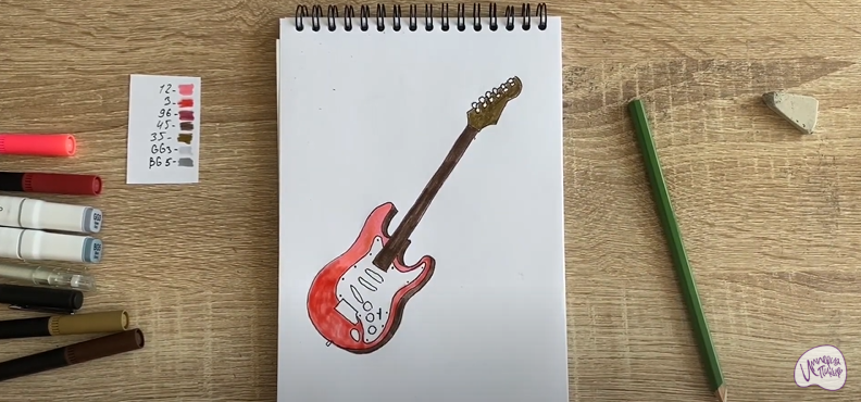 Рисуем Электрогитара