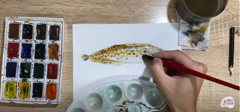 Рисуем Зубатка пёстрая