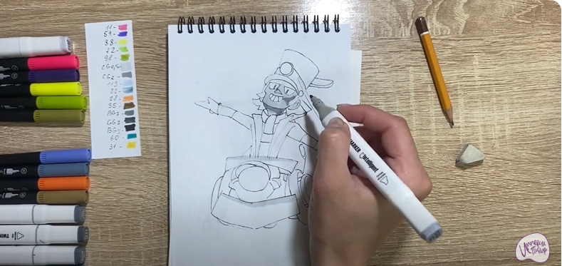 Рисуем Чак из Brawl Stars