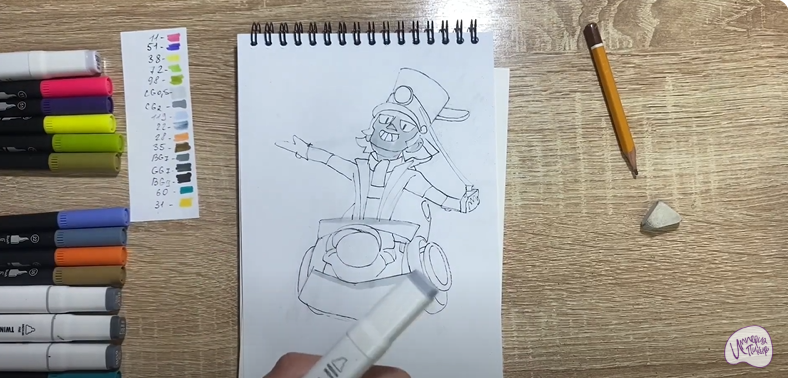 Рисуем Чак из Brawl Stars