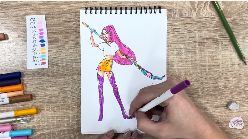 Рисуем Мира из "Кейпоп-охотницы на демонов"