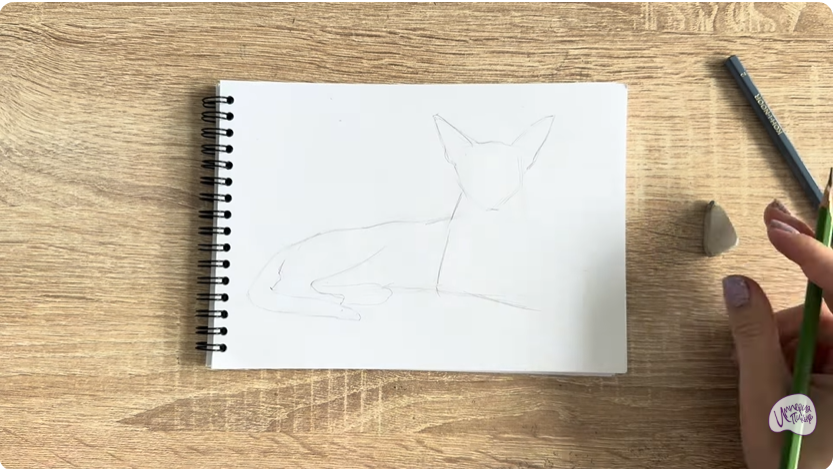 Рисуем Ориентальная кошка