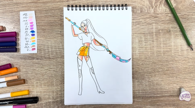 Рисуем Мира из "Кейпоп-охотницы на демонов"