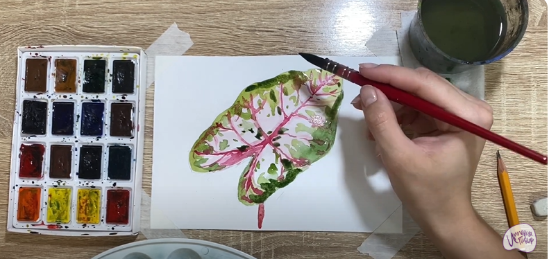 Рисуем Лист каладиума