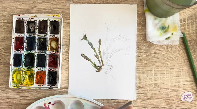 Рисуем Мать-и-мачеха