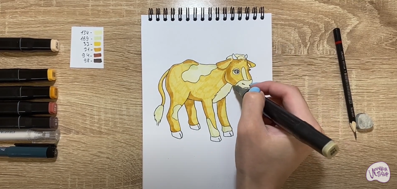 Рисуем Мультяшный телёнок