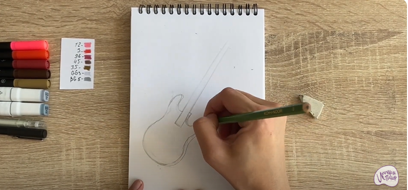 Рисуем Электрогитара