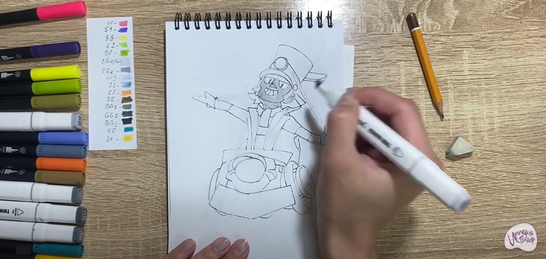 Рисуем Чак из Brawl Stars
