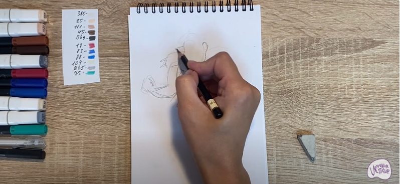 Рисуем Косолапый из мультфильма "Маракуда"