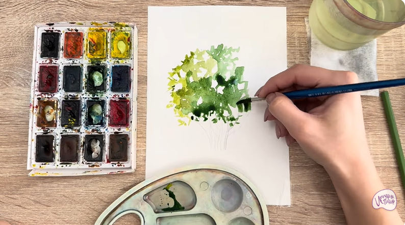 Рисуем Саженец бирючины