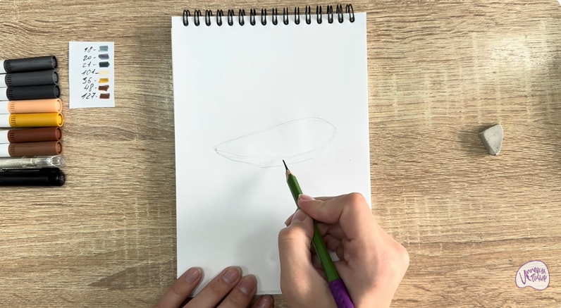 Рисуем Бутерброд с черной икрой