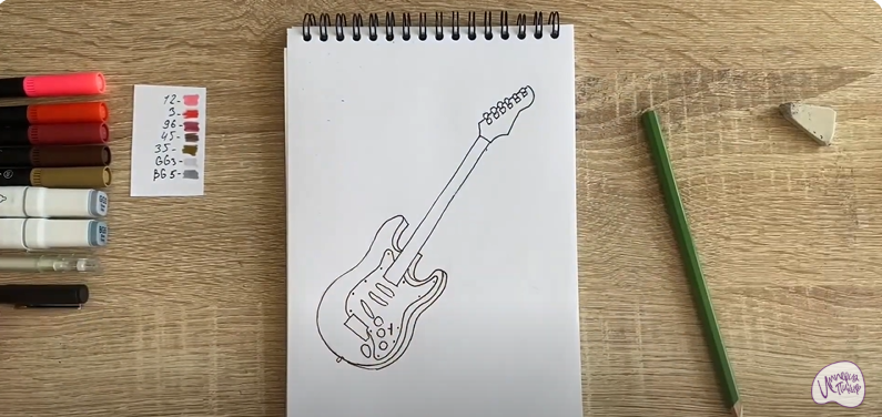 Рисуем Электрогитара