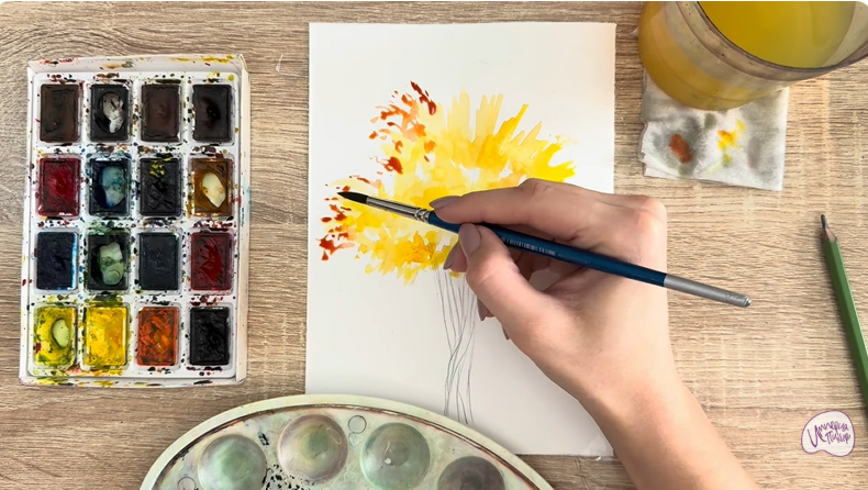 Рисуем Багрянник японский