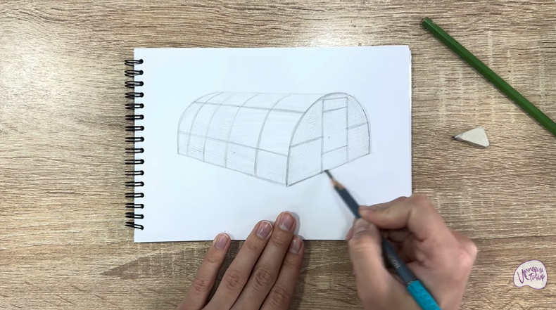 Рисуем Теплица из поликарбоната