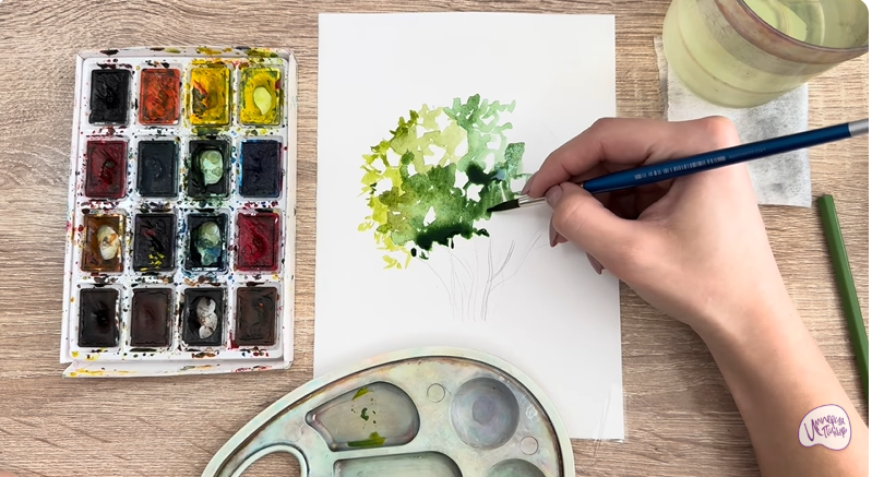 Рисуем Саженец бирючины