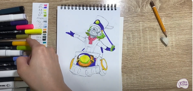 Рисуем Чак из Brawl Stars