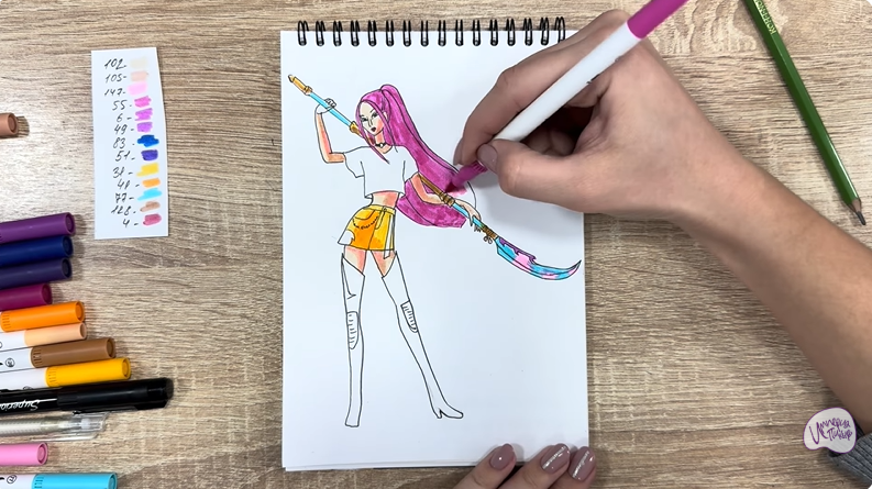 Рисуем Мира из "Кейпоп-охотницы на демонов"