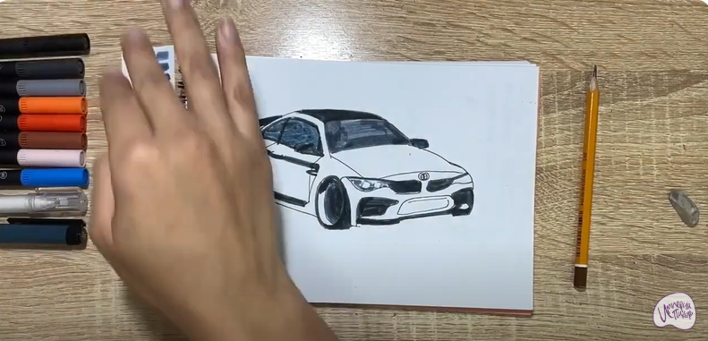 Рисуем Машина марки "БМВ"