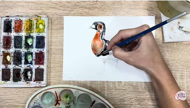 Рисуем Краснозобая казарка