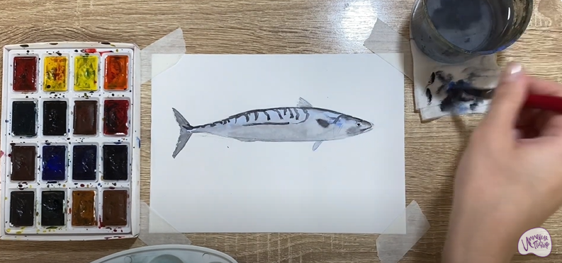 Рисуем Скумбрия