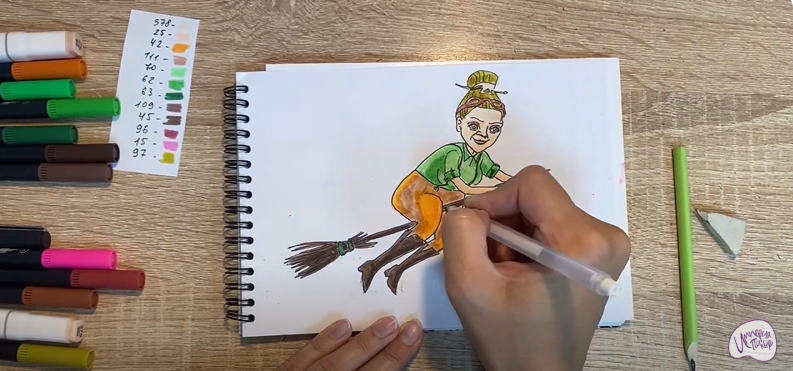 Рисуем Баба Яга из "Царевны"
