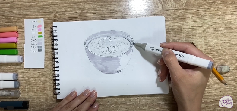 Рисуем Окрошка