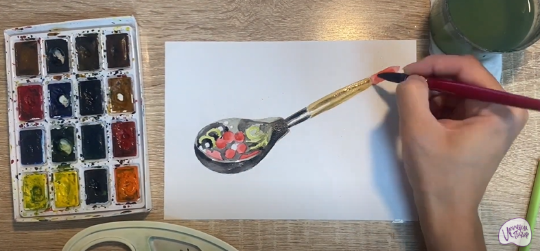 Рисуем Деревянная ложка