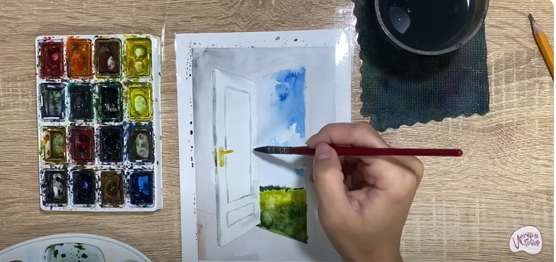 Рисуем Открытая дверь