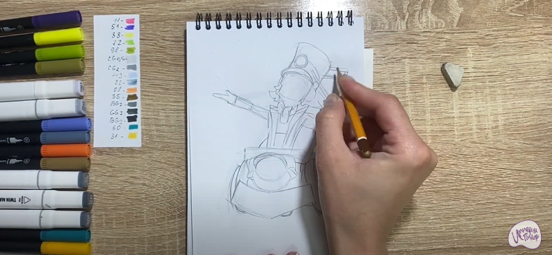 Рисуем Чак из Brawl Stars