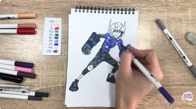 Рисуем Хиро Хамада из "Город Героев"