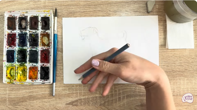 Рисуем Собака породы Эрдельтерьер