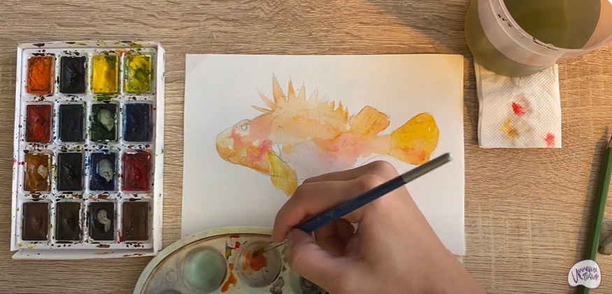 Рисуем Рыба-скорпион