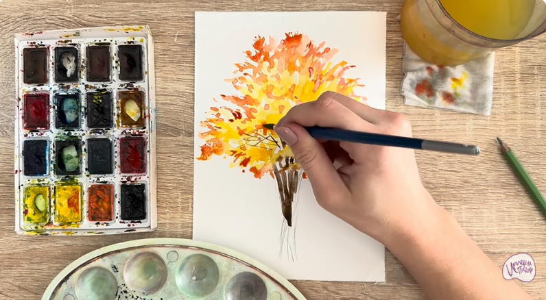 Рисуем Багрянник японский