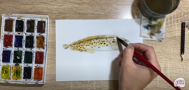 Рисуем Зубатка пёстрая