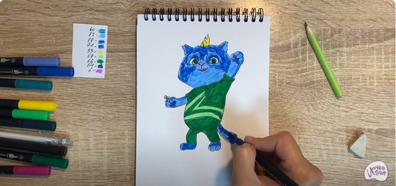 Рисуем Вася из "Супер Мяу"