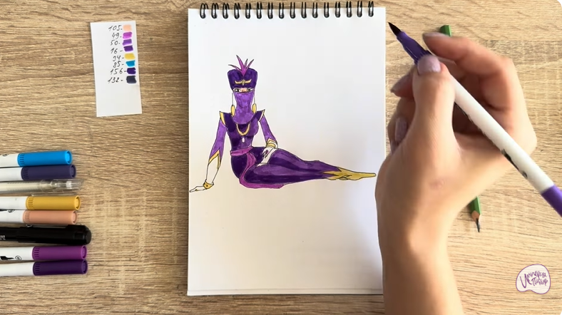 Рисуем Шамаханская Царица из "Три богатыря"