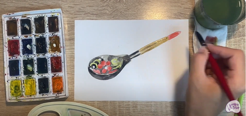 Рисуем Деревянная ложка