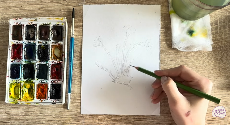 Рисуем Мать-и-мачеха