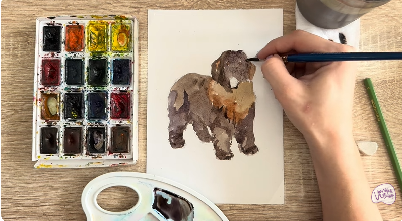 Рисуем Собака породы Ньюфаундленд