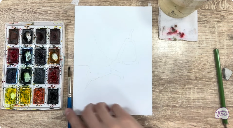 Рисуем Водяной орех