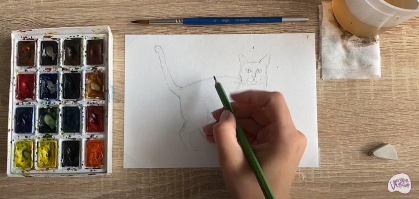 Рисуем Бенгальская кошка