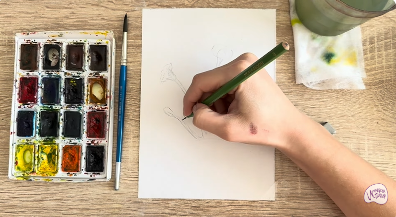 Рисуем Мать-и-мачеха